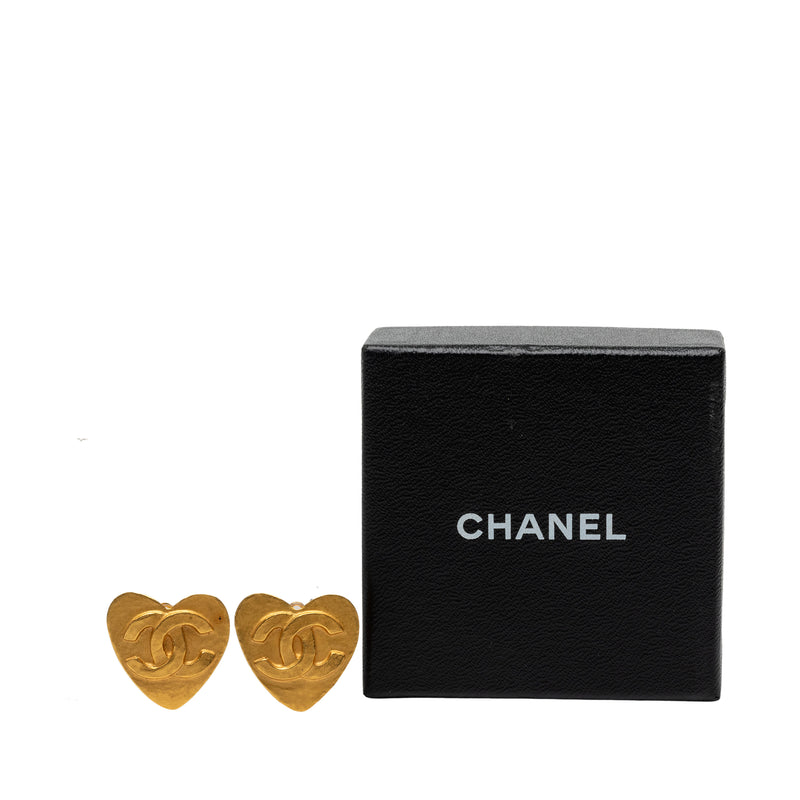 CC Gold Plated Heart Clip On Earrings - Image 4