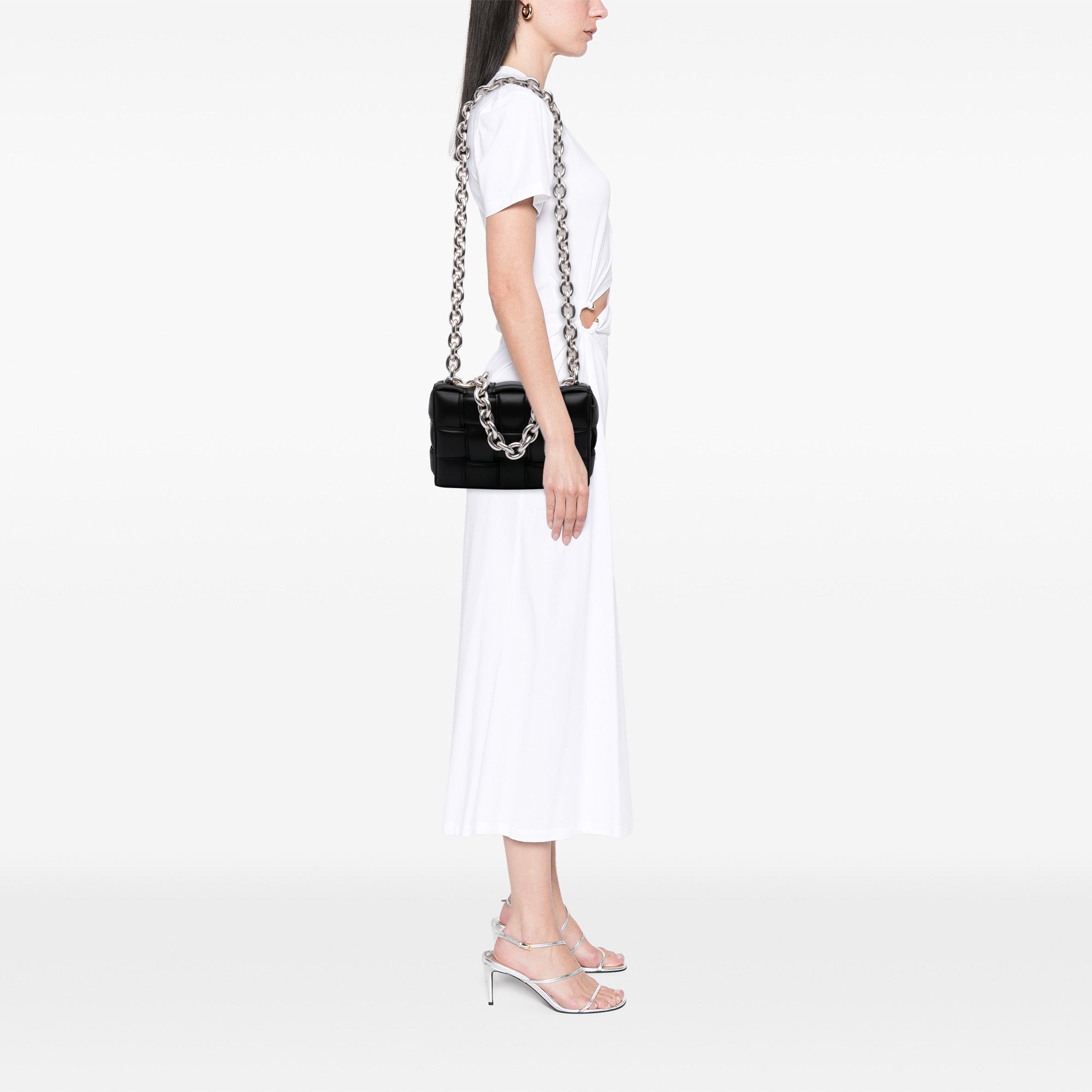 Nappa Intrecciato Padded Chain Cassette Satchel - Image 10