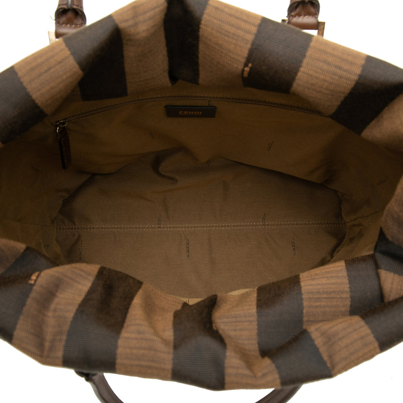 Straw Pecan Striped Beach Tote - Image 4