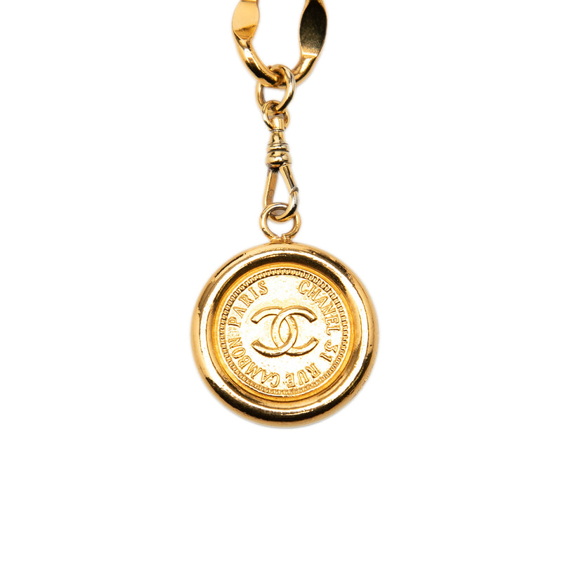 CC Gold Plated Logo Plate Rue Cambon Medallion Chain Link Belt - Image 2
