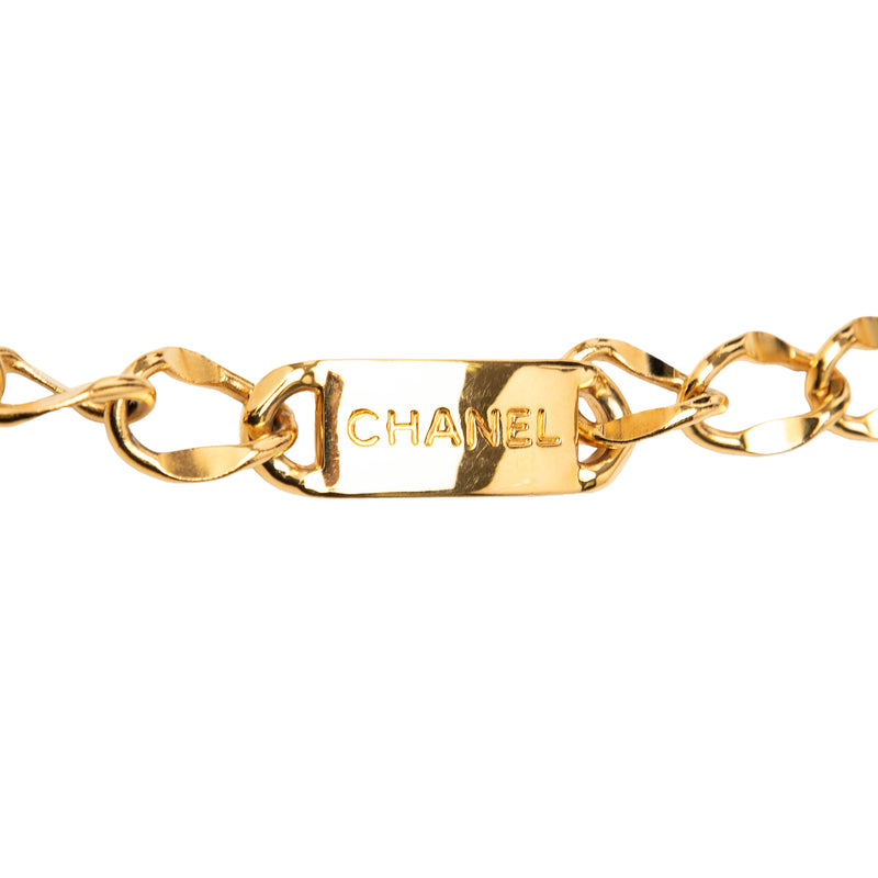 CC Gold Plated Logo Plate Rue Cambon Medallion Chain Link Belt - Image 3