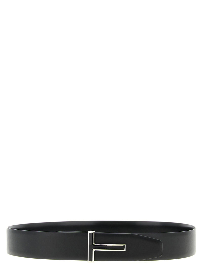 Tom Ford Reversible Calf Leather Belt — Black