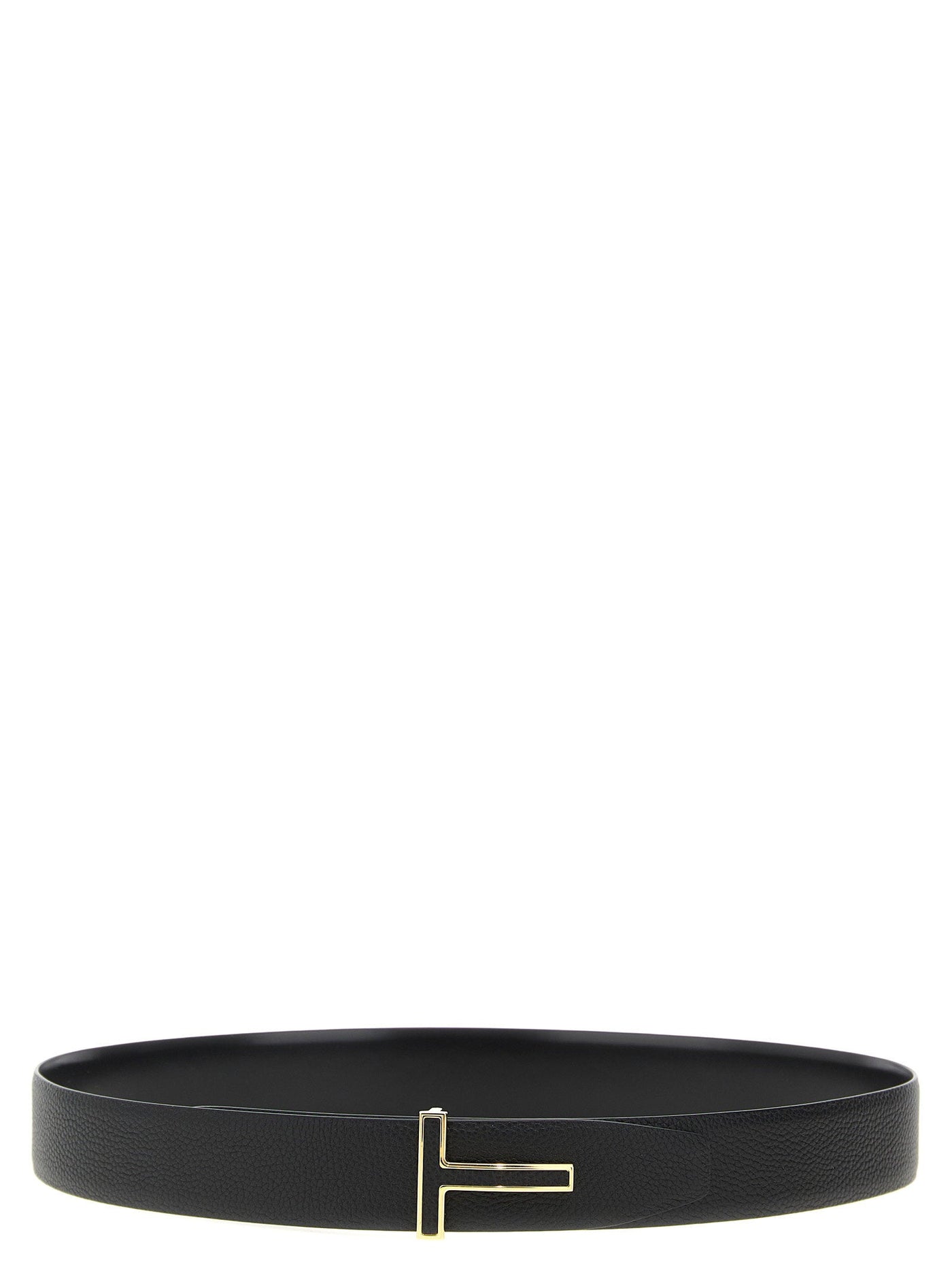 Tom Ford Logo Buckle Reversible Belt — Black