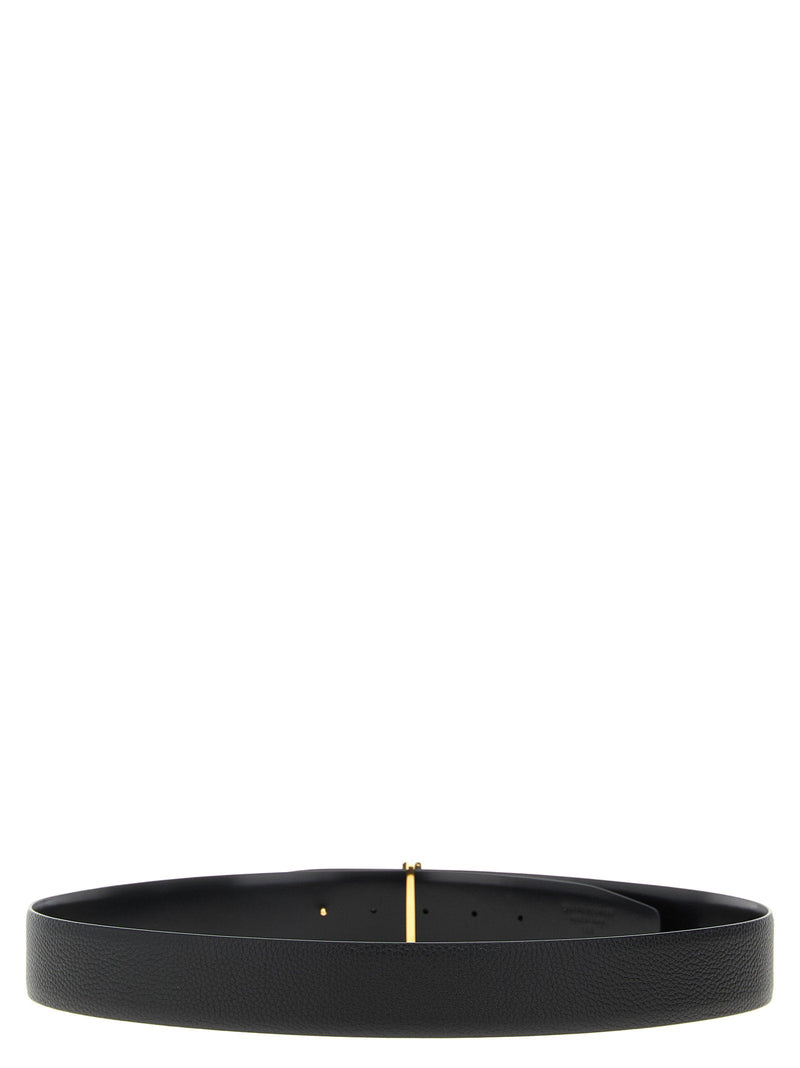 Tom Ford Logo Buckle Reversible Belt — Black