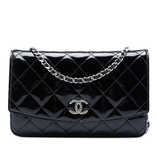 CC Quilted Patent Brilliant Wallet On Chain - Image 1