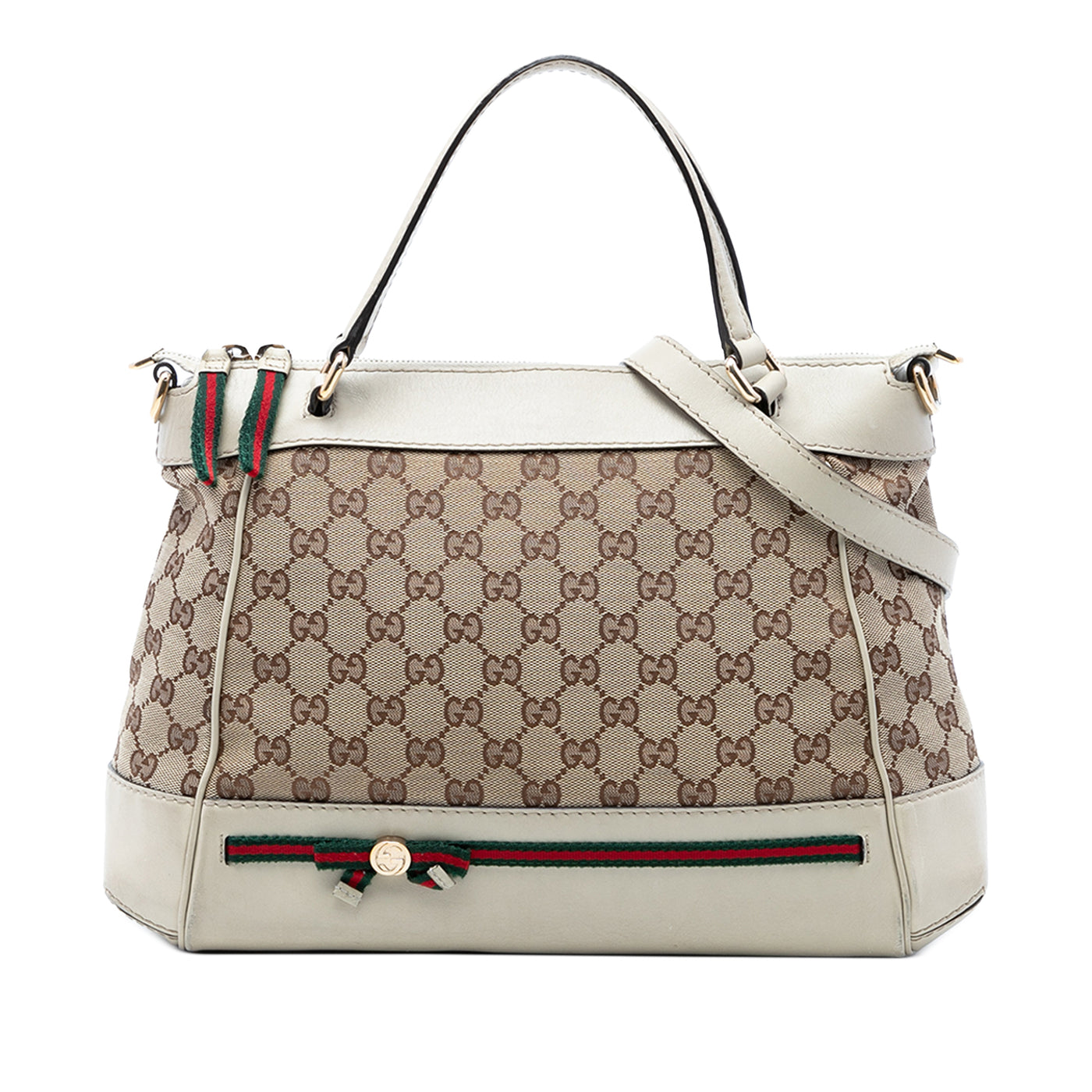 GG Canvas Web Mayfair Satchel - Image 1