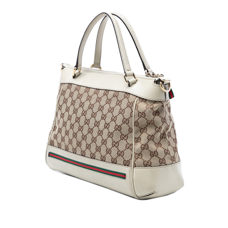 GG Canvas Web Mayfair Satchel - Image 2
