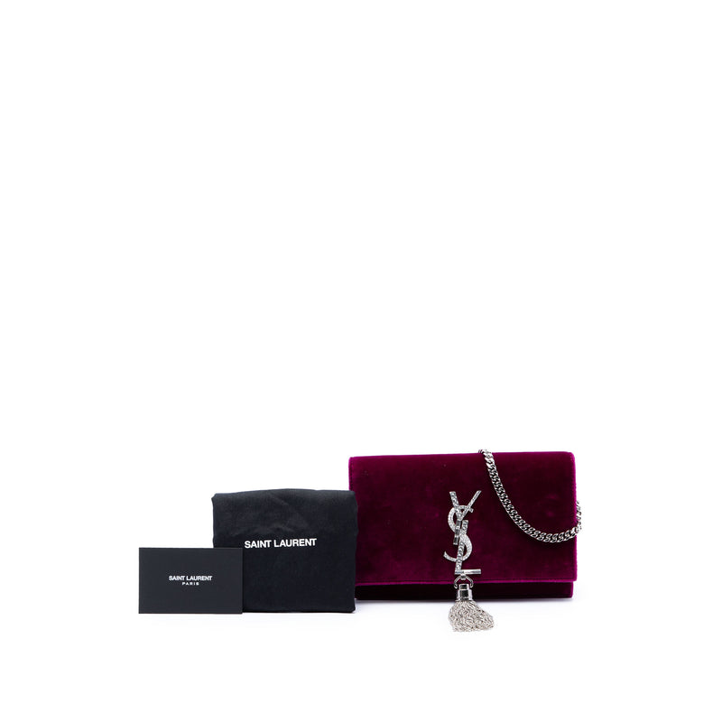 Small Velvet Monogram Kate Tassel Crossbody - Image 7