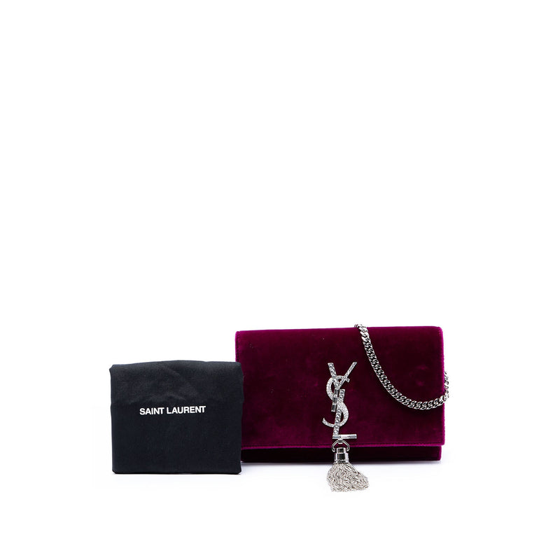 Small Velvet Monogram Kate Tassel Crossbody - Image 7