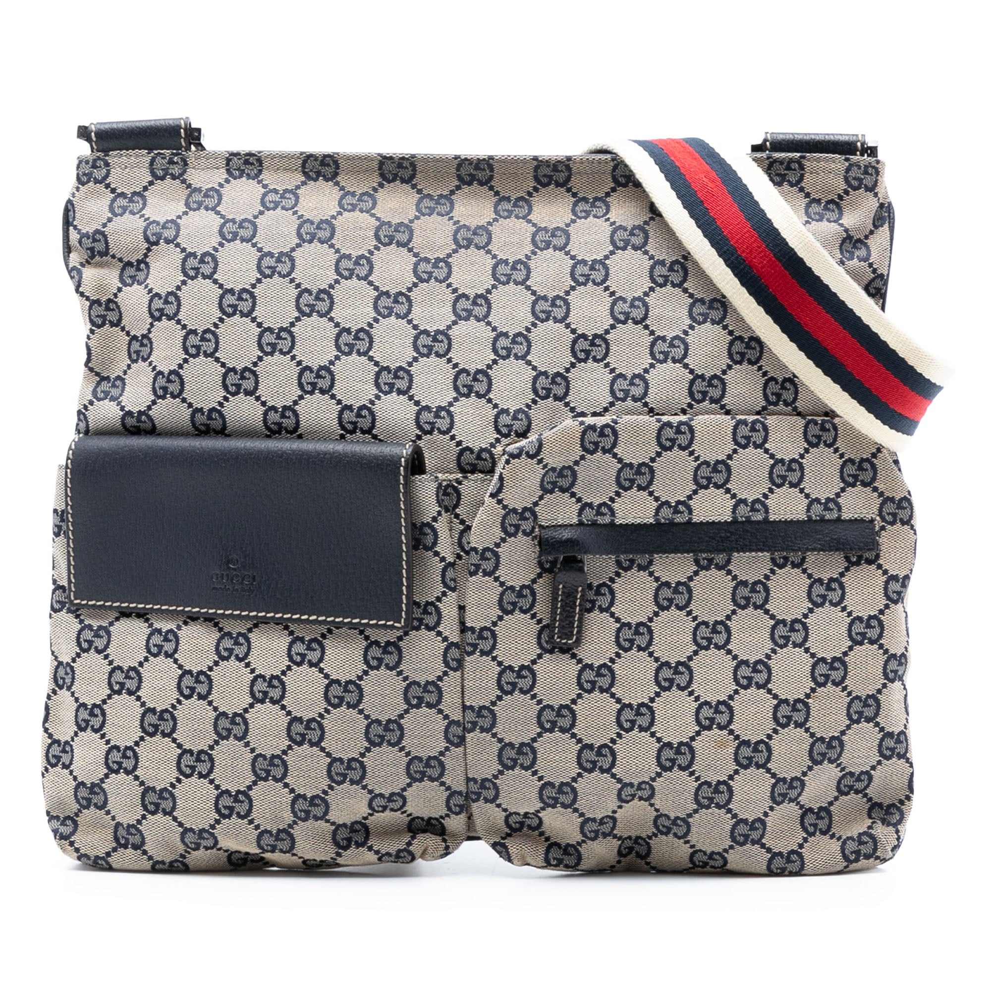 GG Canvas Web Double Pocket Crossbody - Image 1