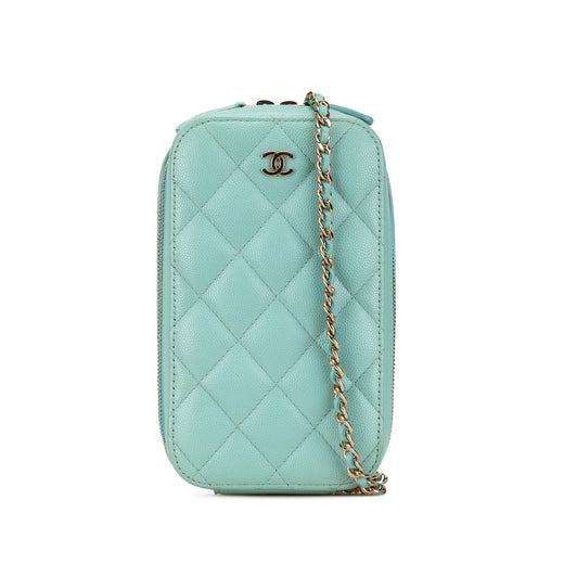 CC Quilted Caviar Zip Phone Case - Image 1
