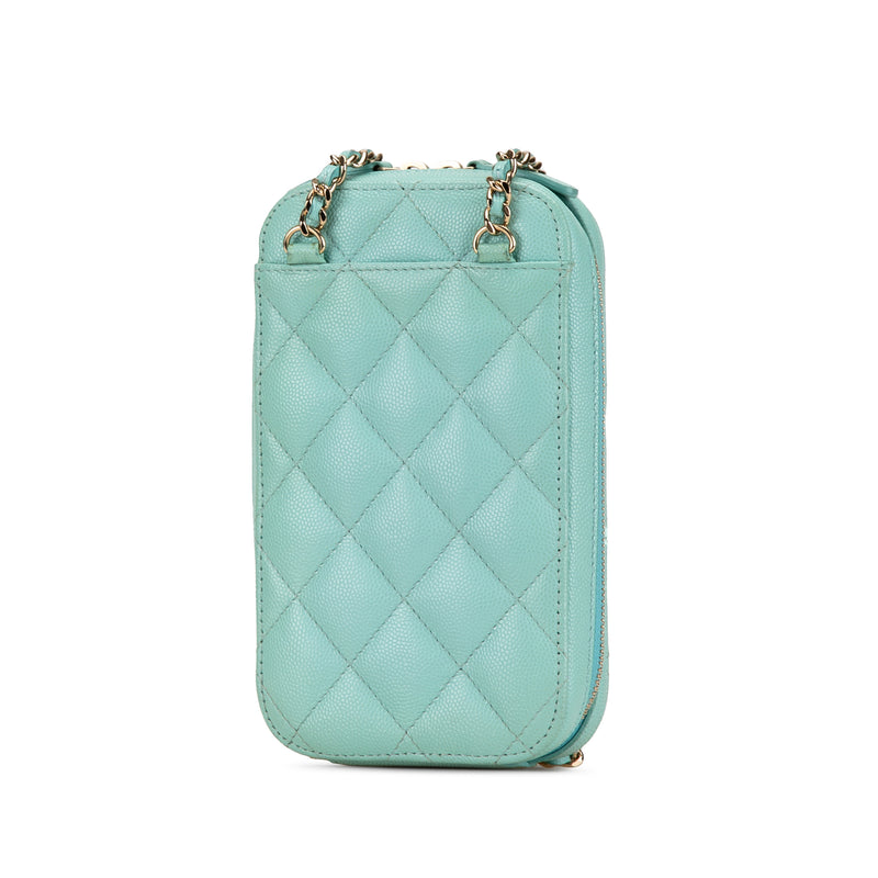 CC Quilted Caviar Zip Phone Case - Image 2
