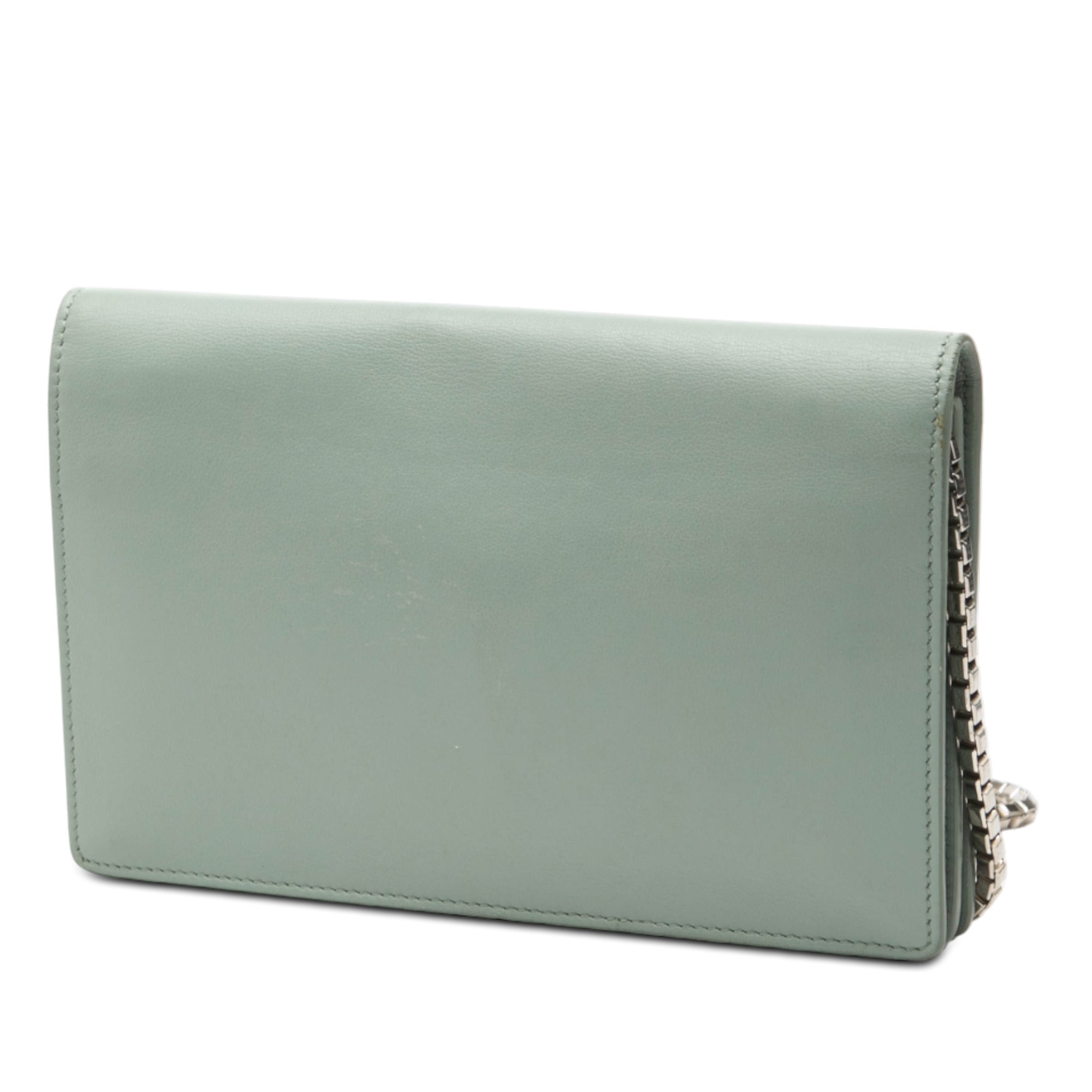 Leather Metal Plate City Wallet on Chain - Image 2