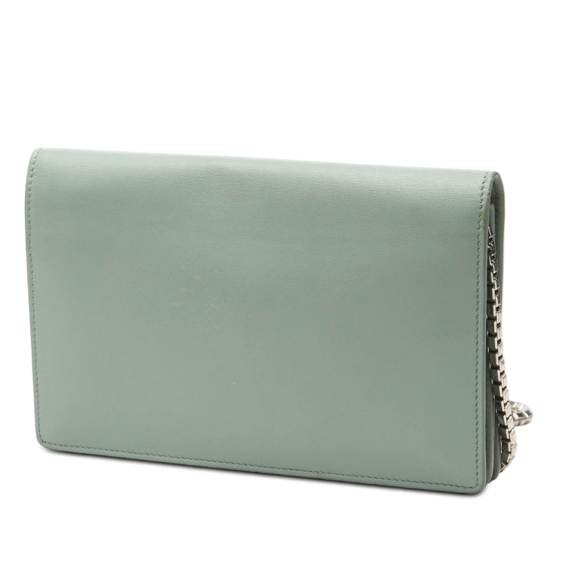 Leather Metal Plate City Wallet on Chain - Image 2