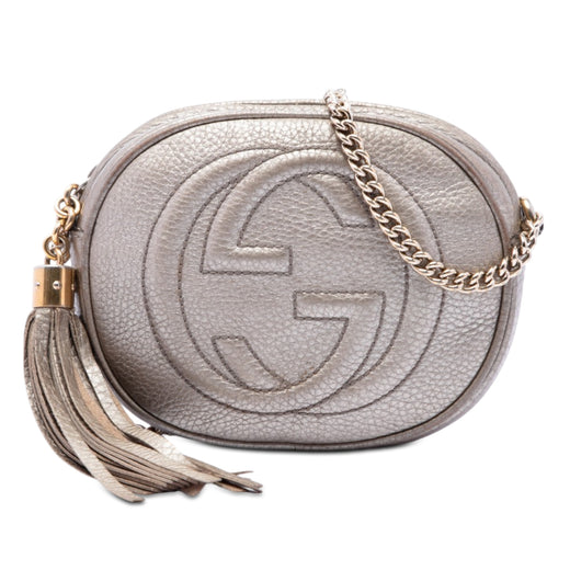Mini Metallic Pebbled Calfskin Soho Chain Crossbody - Image 1