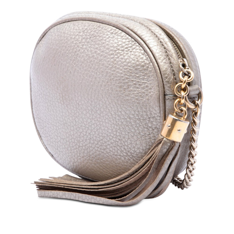 Mini Metallic Pebbled Calfskin Soho Chain Crossbody - Image 2
