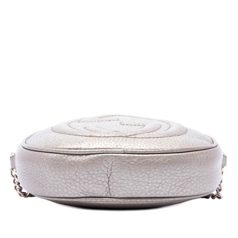 Mini Metallic Pebbled Calfskin Soho Chain Crossbody - Image 3