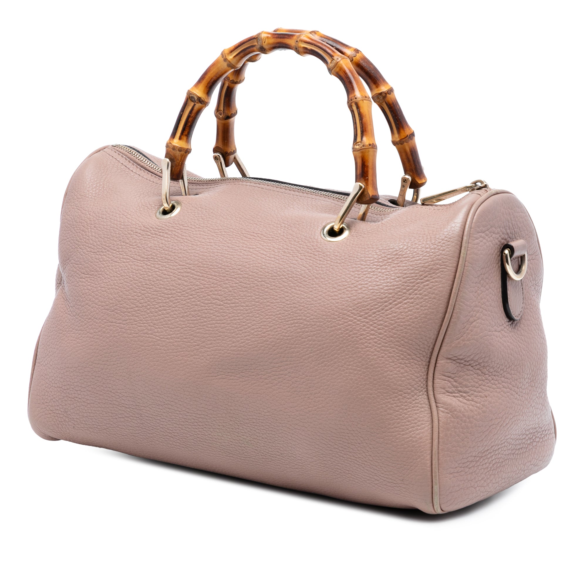 Medium Calfskin Bamboo Shopper Boston Bag - Image 2