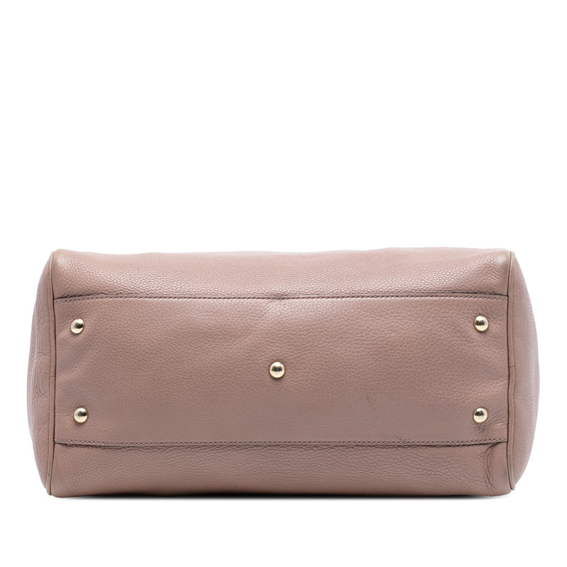 Medium Calfskin Bamboo Shopper Boston Bag - Image 3