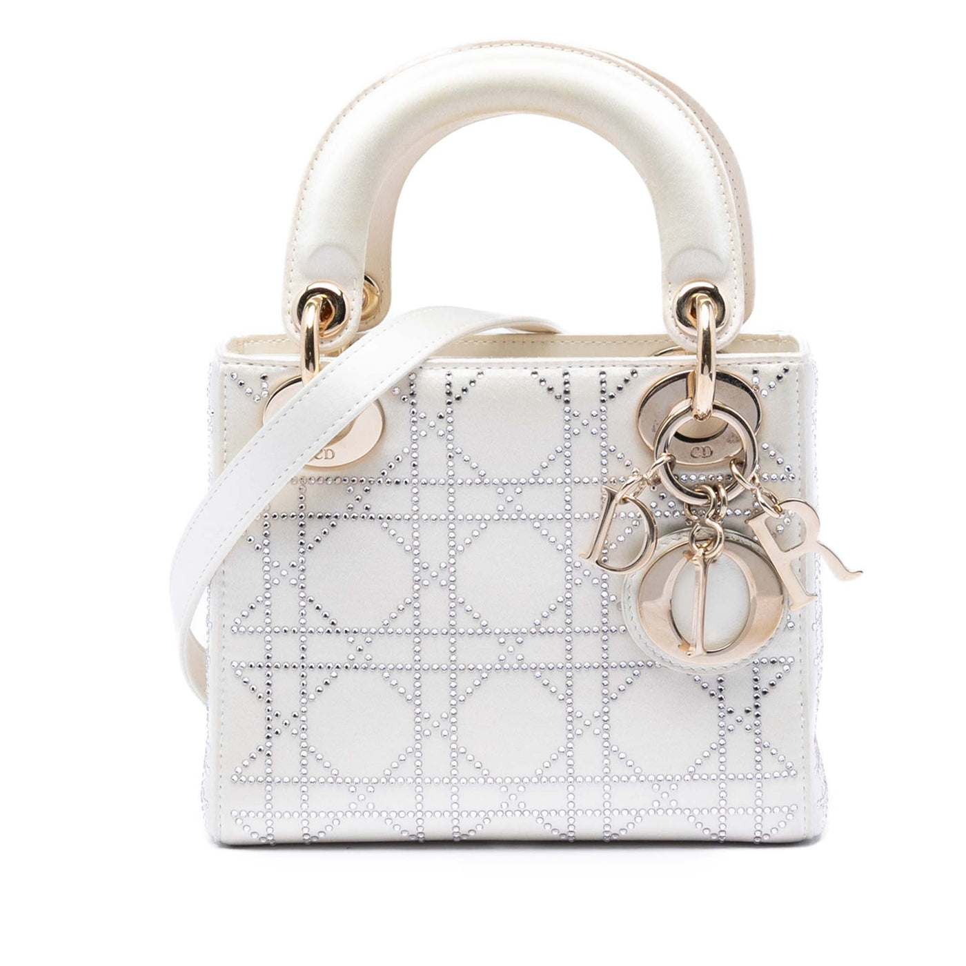 Mini Satin Cannage Crystal Embellished Lady Dior - Image 1