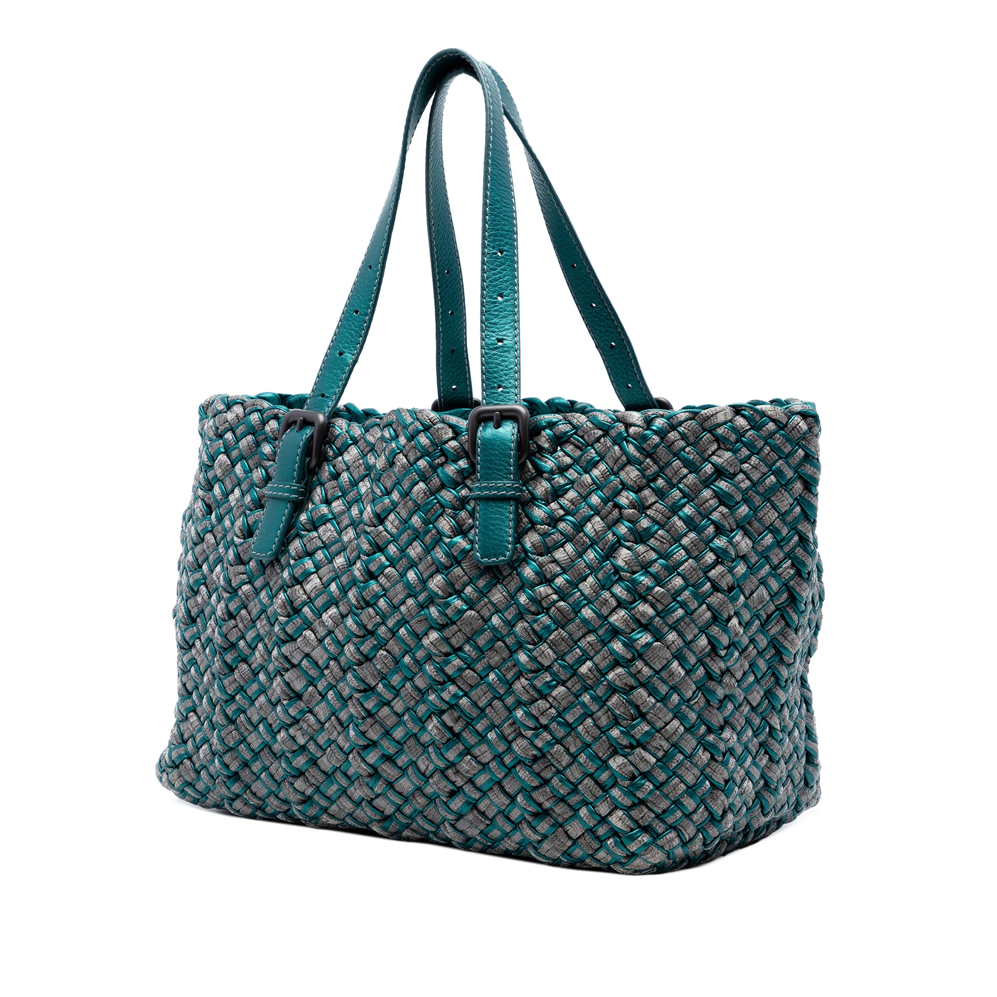 Medium Metallic Nappa Intrecciato Cesta Tote - Image 2