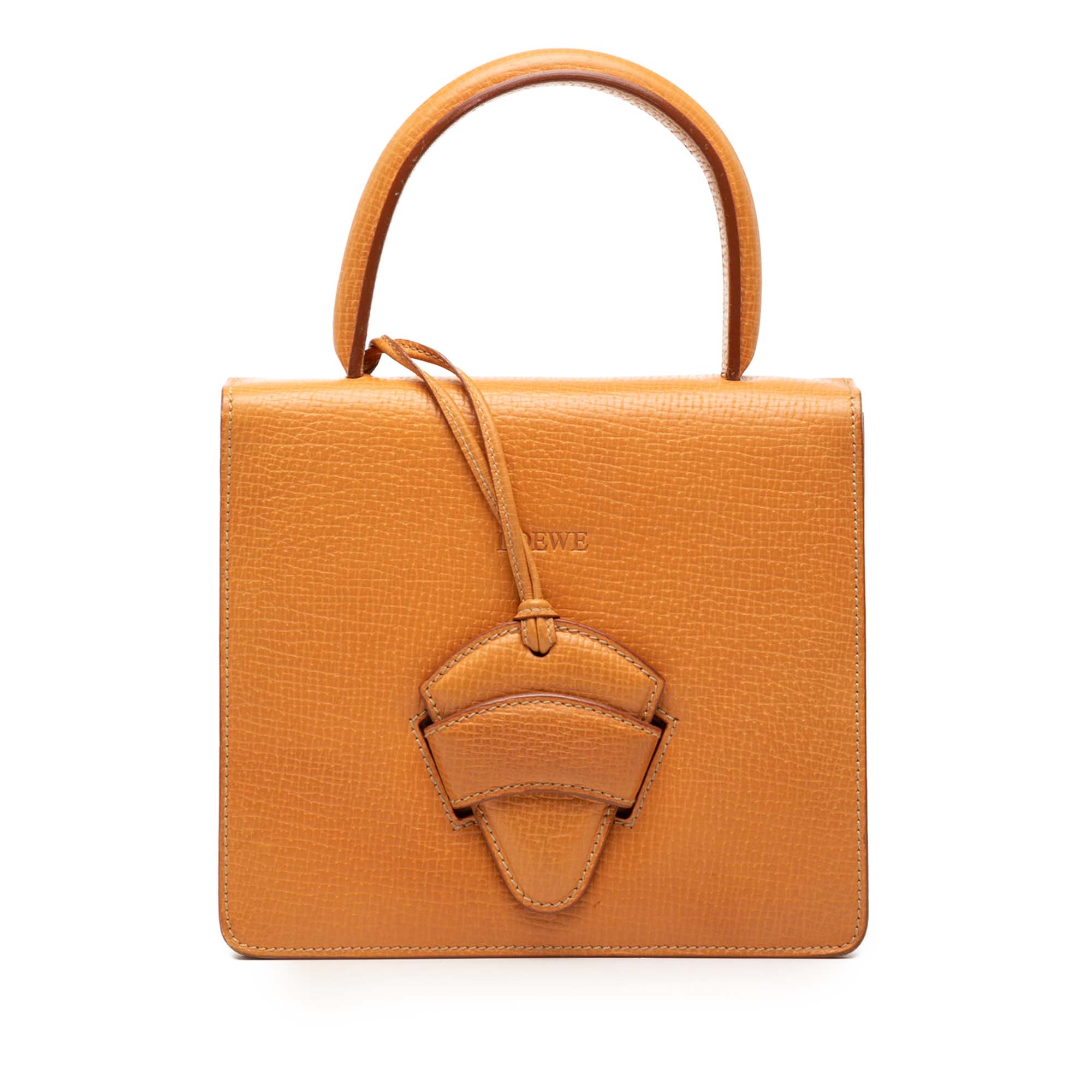 Textured Leather Barcelona Top Handle Bag - Image 1