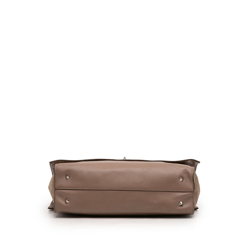 Medium Croc Embossed Calfskin Shark Lock Satchel - Image 3