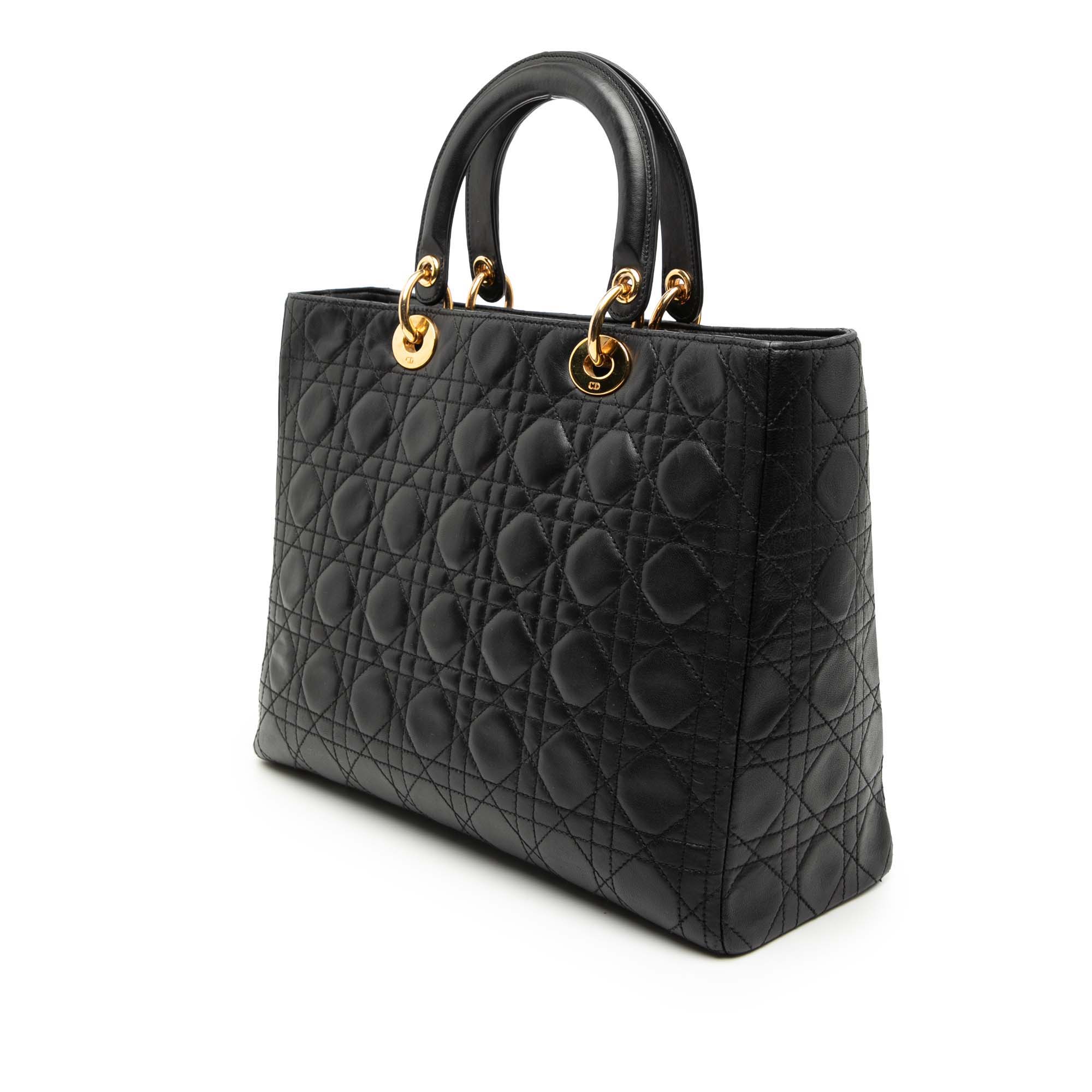 Large Lambskin Cannage Lady Dior - Image 2