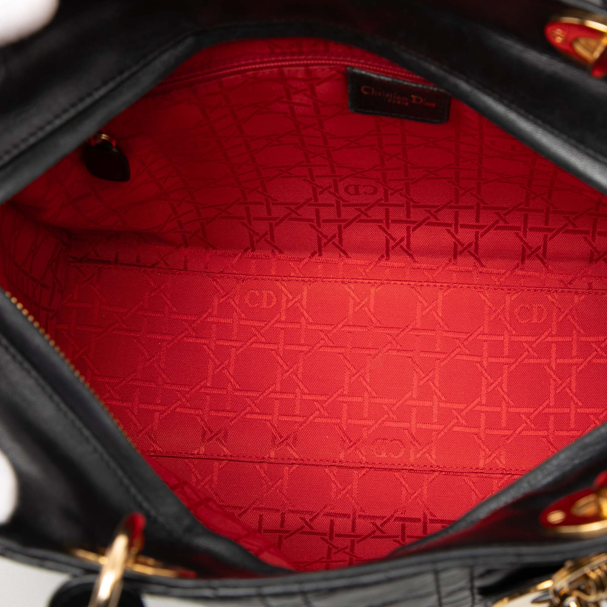 Large Lambskin Cannage Lady Dior - Image 4