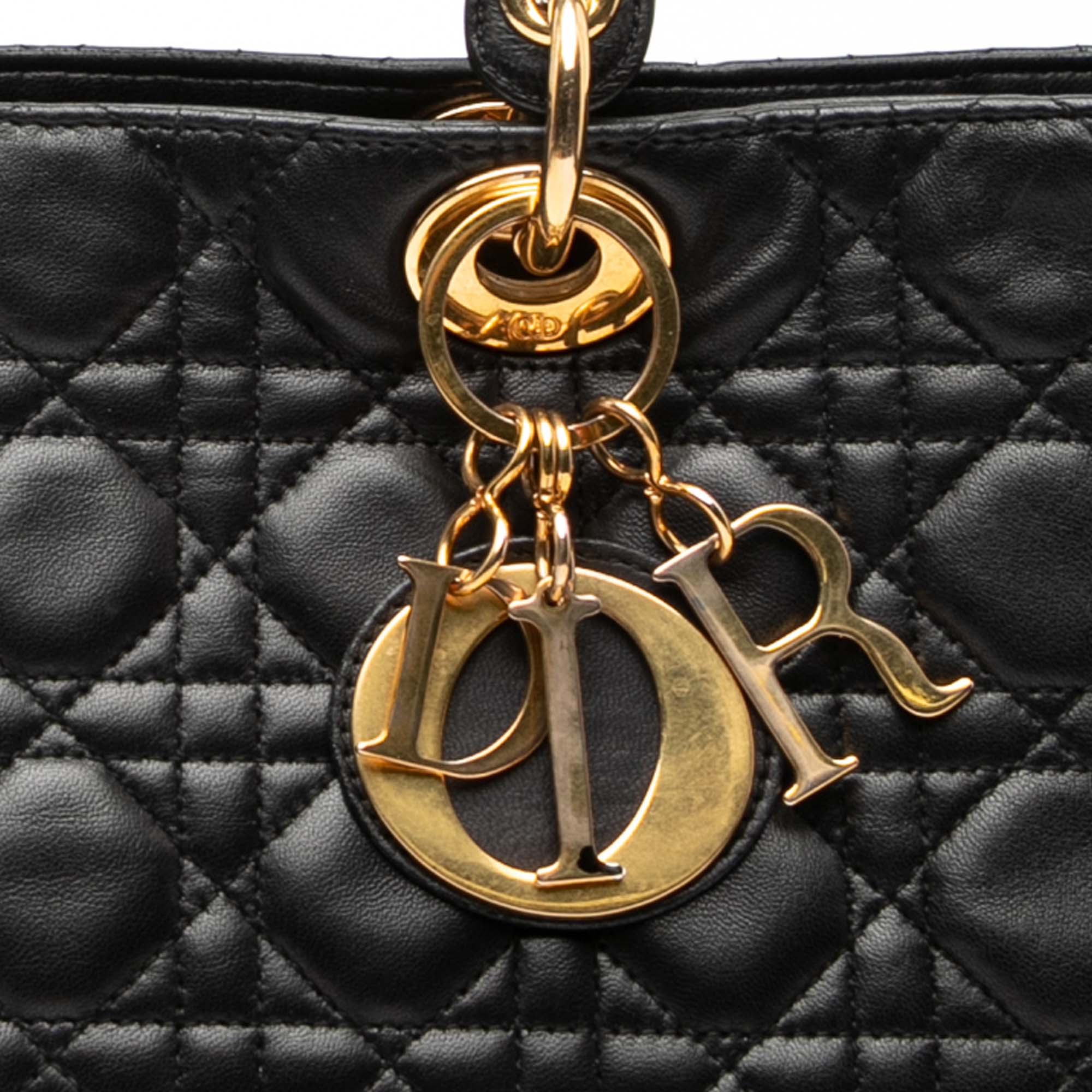 Large Lambskin Cannage Lady Dior - Image 7