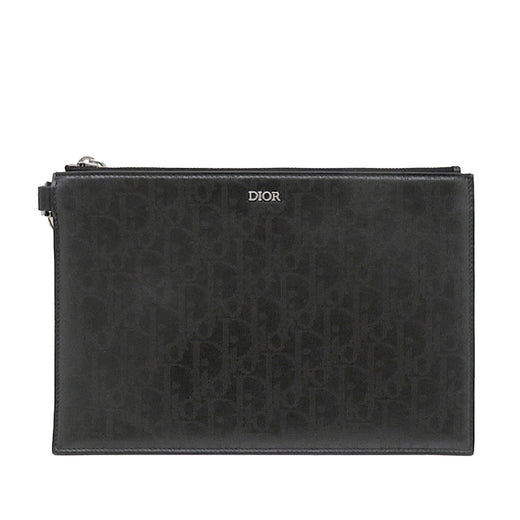 Oblique Perforated Calfskin Galaxy Wristlet Clutch - Image 1