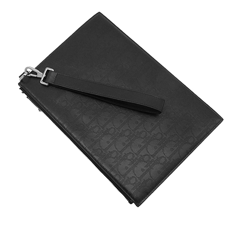 Oblique Perforated Calfskin Galaxy Wristlet Clutch - Image 2