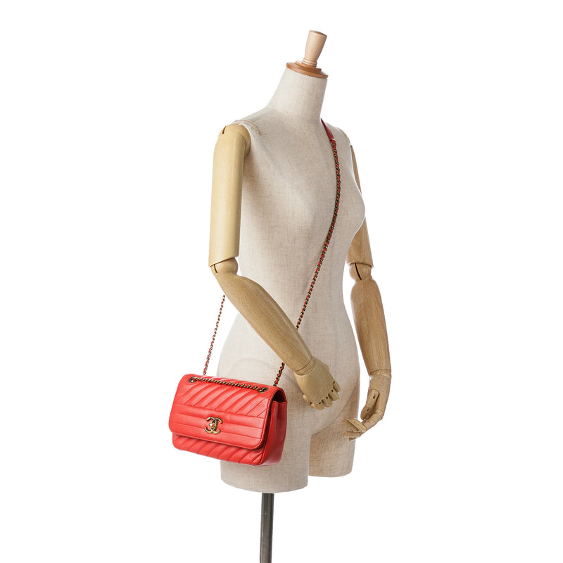 Small Diagonal Quilted Goatskin Flap - Image 9