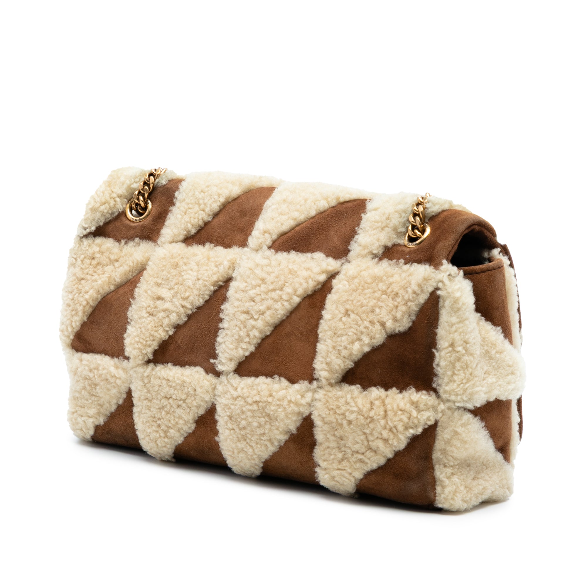 Medium Suede and Shearling Patchwork Jamie Shoulder Bag - Image 2