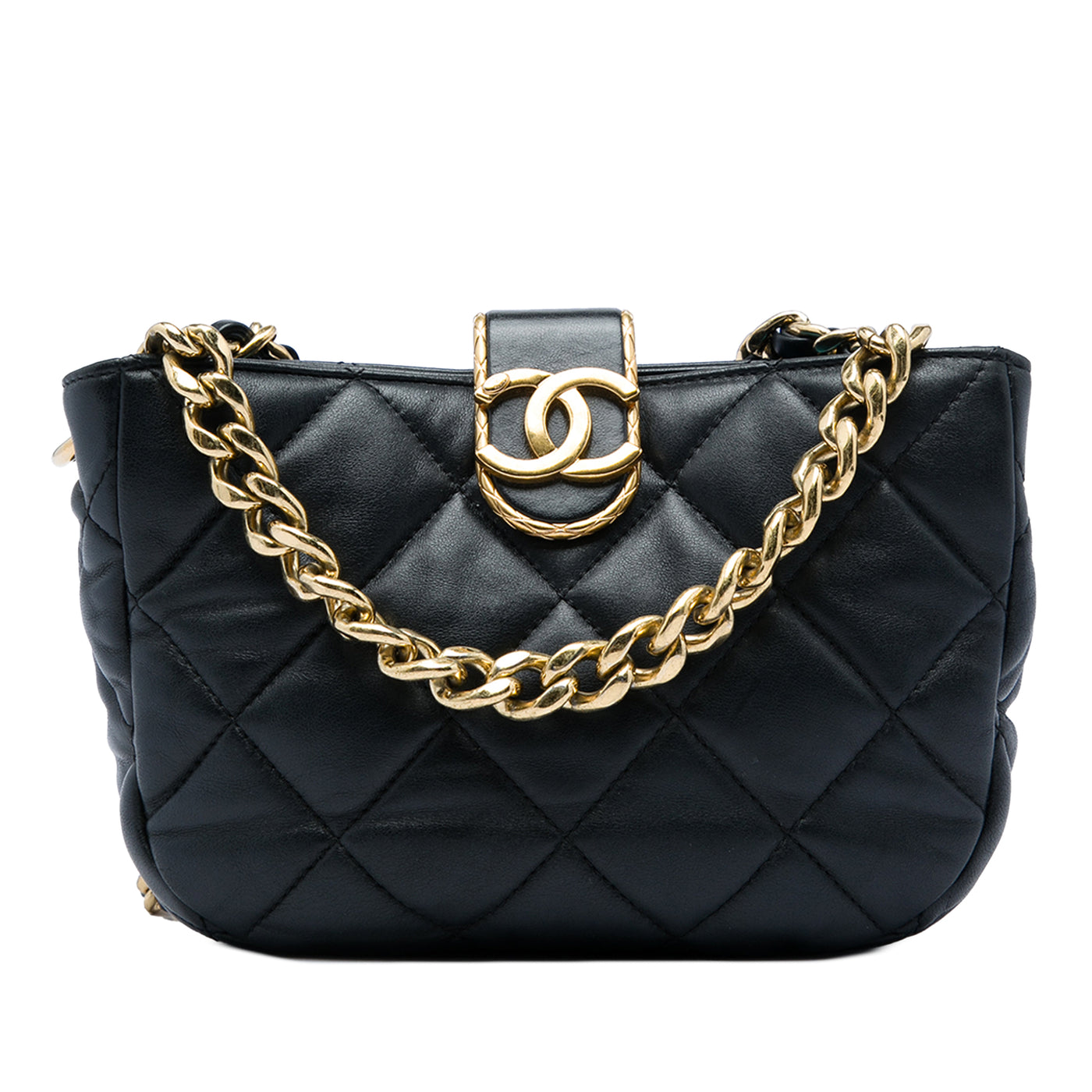 CC Quilted Lambskin Chain Hobo Bag - Image 1