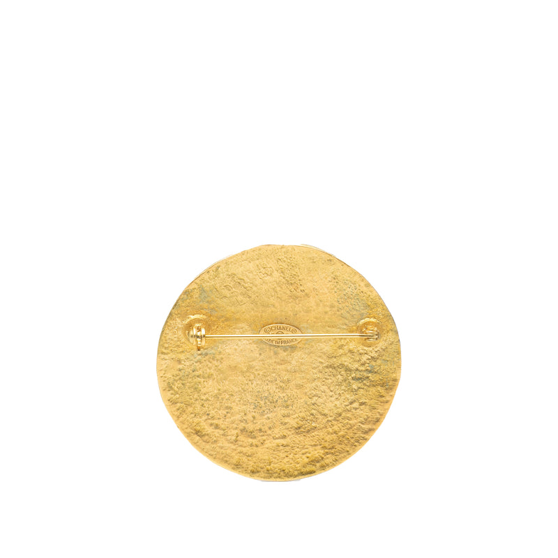 CC Gold Plated Round Brooch - Image 2