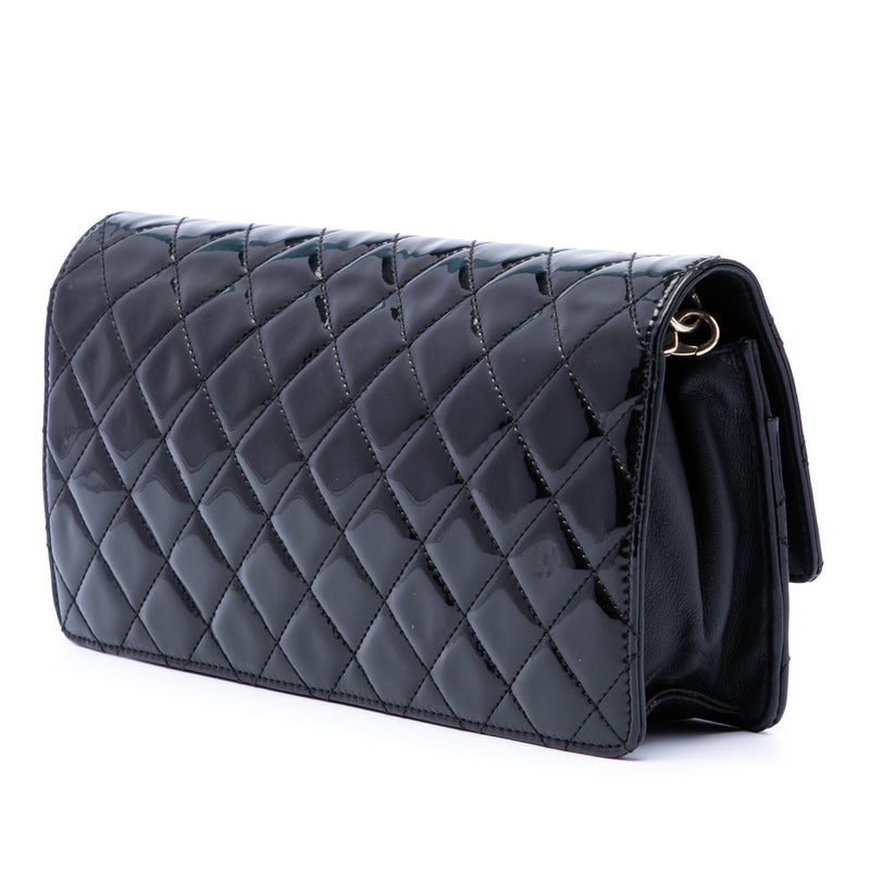 Quilted Patent Golden Class East West Wallet on Chain - Image 2