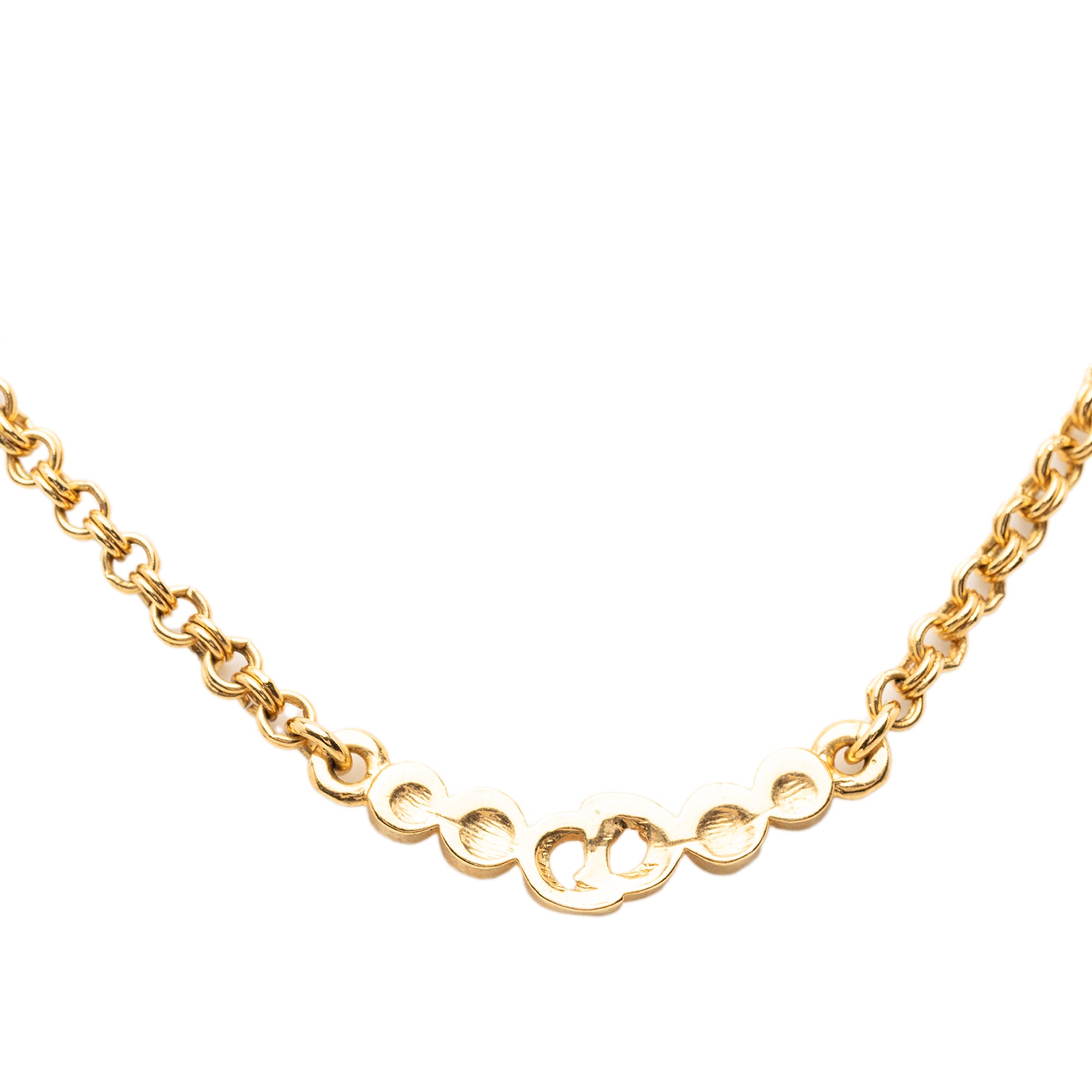 Gold Plated Rhinestone CD Pendant Necklace - Image 3