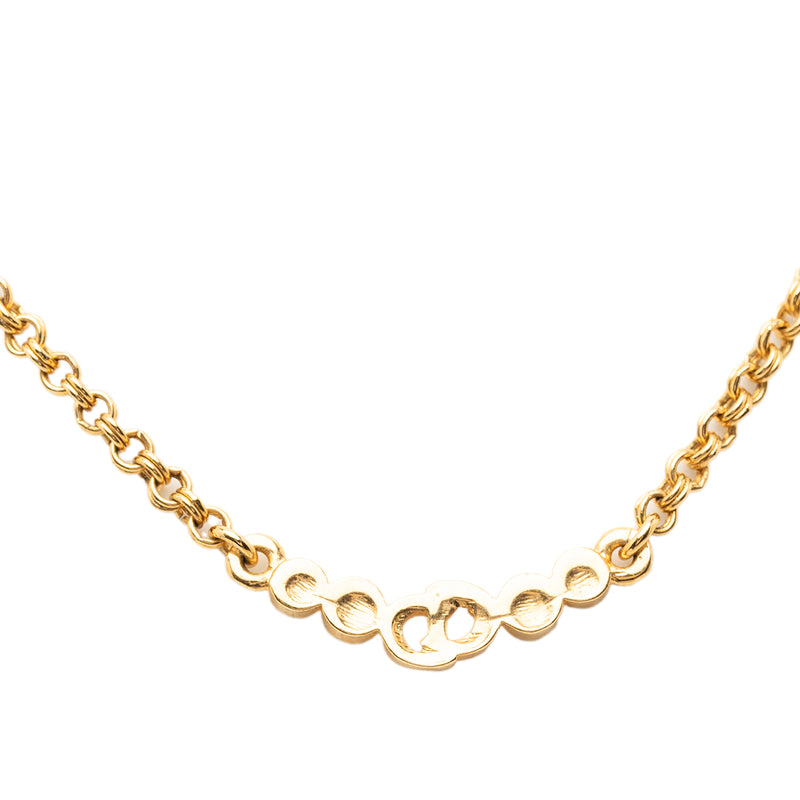 Gold Plated Rhinestone CD Pendant Necklace - Image 3