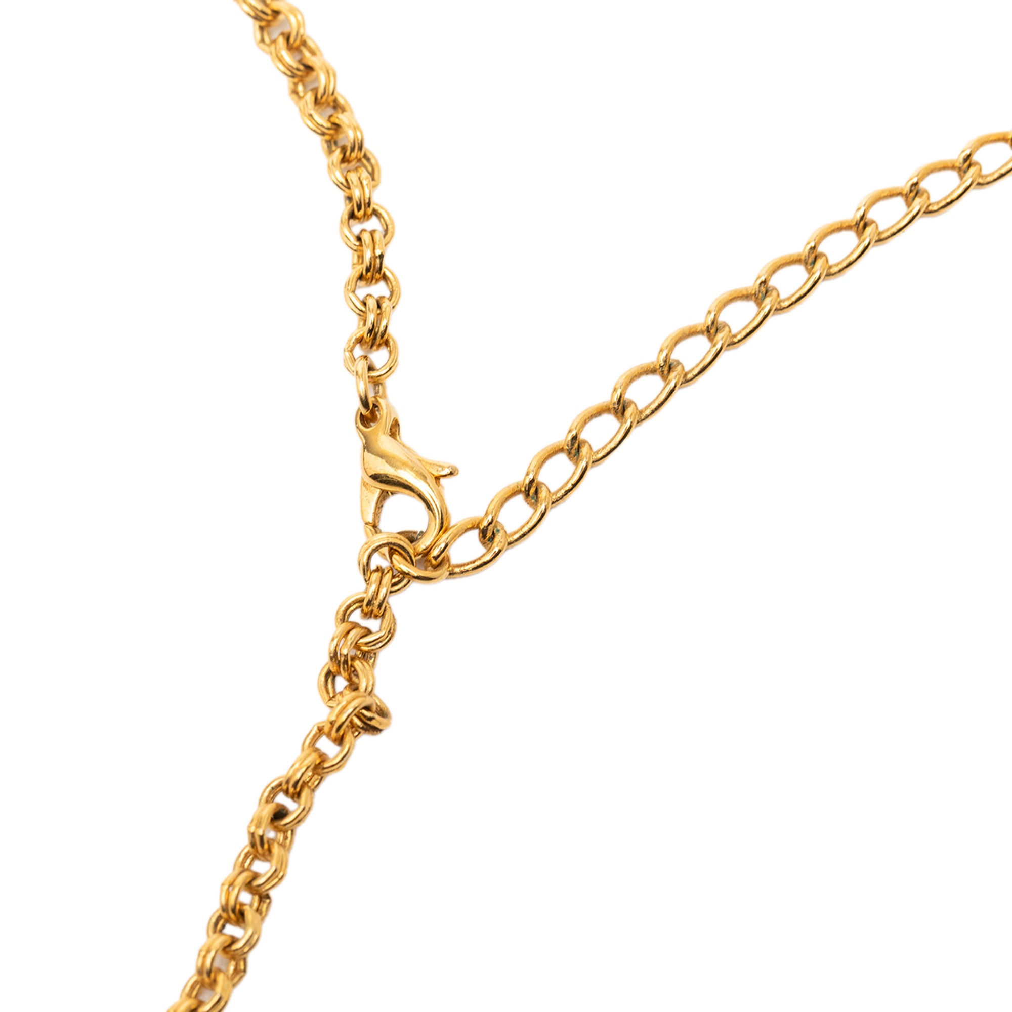 Gold Plated Rhinestone CD Pendant Necklace - Image 4