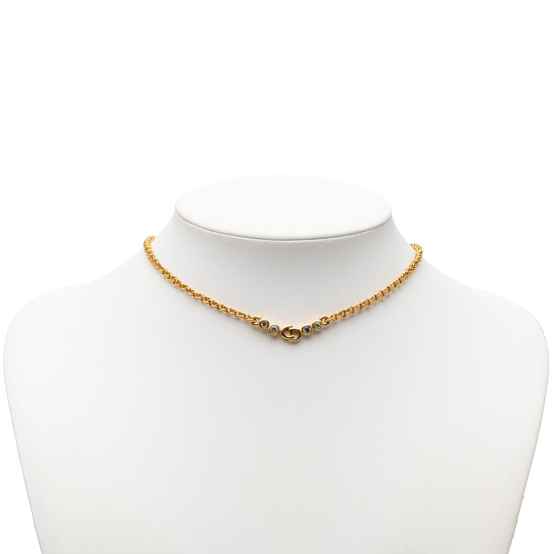 Gold Plated Rhinestone CD Pendant Necklace - Image 6