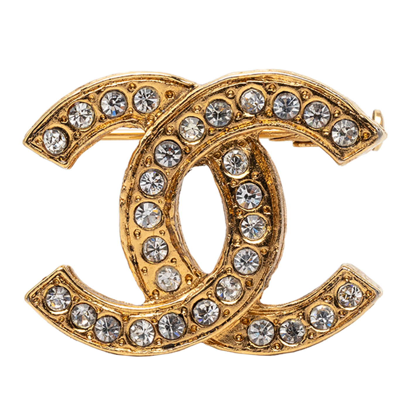 CC Gold Plated Strass Pin Brooch - Image 1