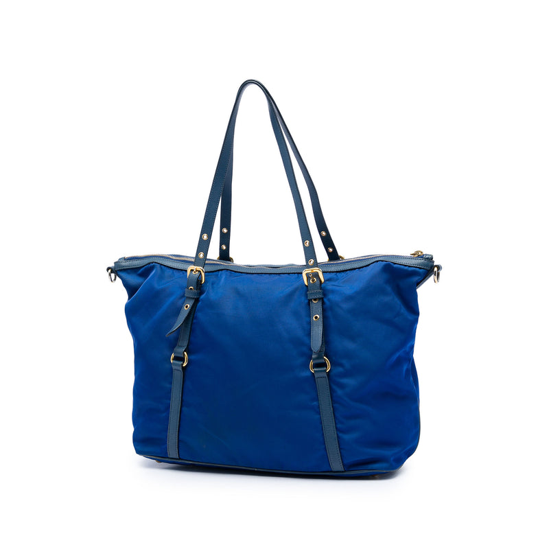 Saffiano Trimmed Tessuto Zip Top Convertible Tote - Image 2