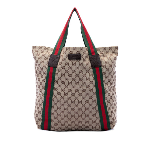 GG Canvas Web Tote - Image 1