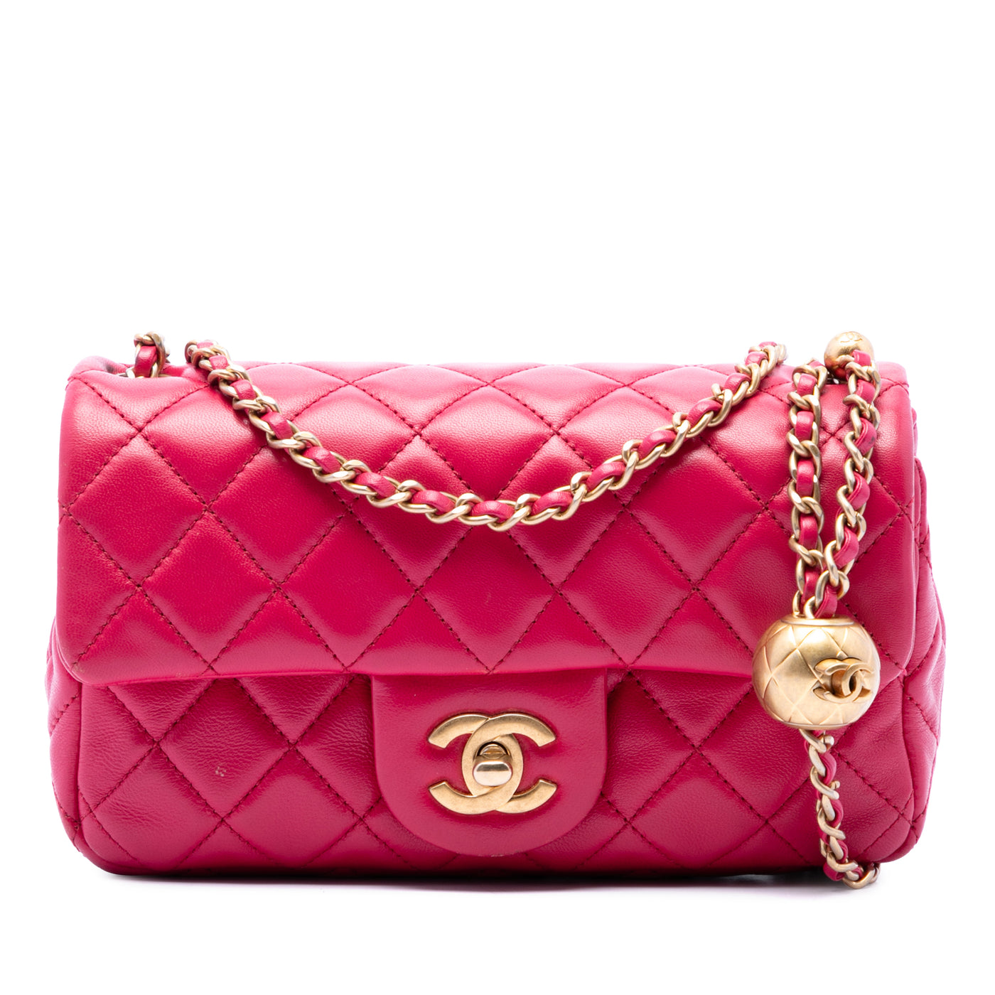 Mini Rectangular Classic Lambskin Pearl Crush Single Flap - Image 1