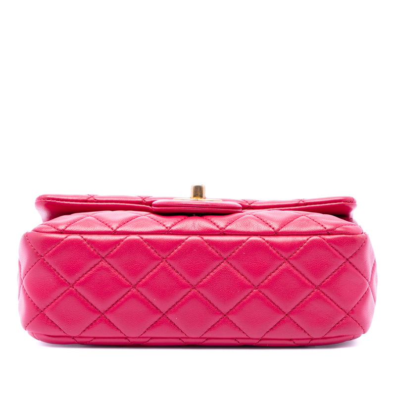 Mini Rectangular Classic Lambskin Pearl Crush Single Flap - Image 3