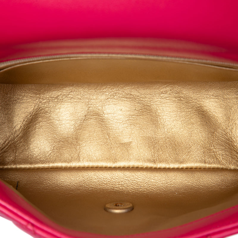 Mini Rectangular Classic Lambskin Pearl Crush Single Flap - Image 4