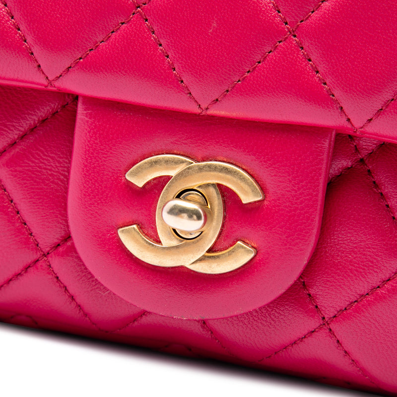 Mini Rectangular Classic Lambskin Pearl Crush Single Flap - Image 5