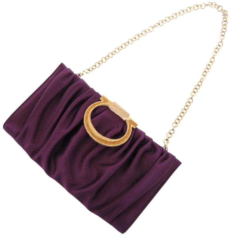 Satin Gancini Clutch with Chain - Image 11