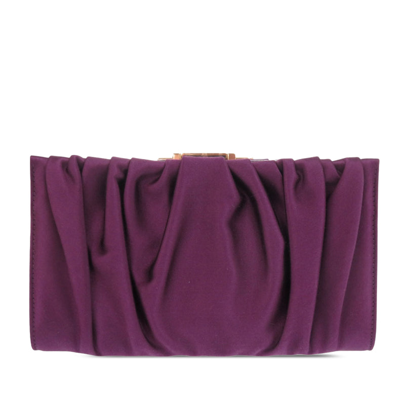 Satin Gancini Clutch with Chain - Image 2